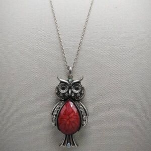 Silver Owl Pendant Necklace